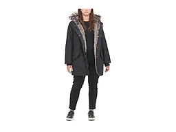 Levi's Women's Faux Fur Lined Hooded Parka Jacket (Standard and Plus Size), Black, 2X