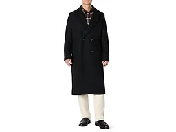 Amazon Essentials Men's Relaxed-Fit Double Breasted Wool Blend Longline Topcoat, Black, XX-Large