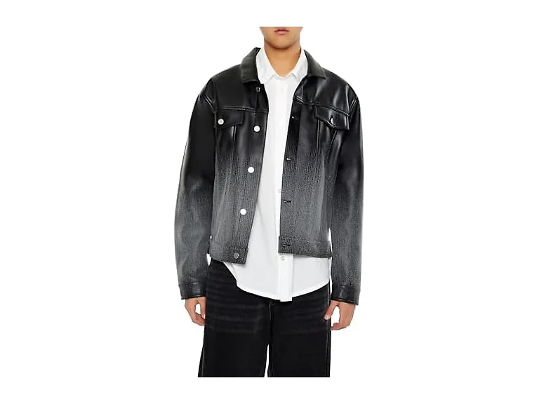 Forever 21 Men (S) Faux Leather Moto Jacket