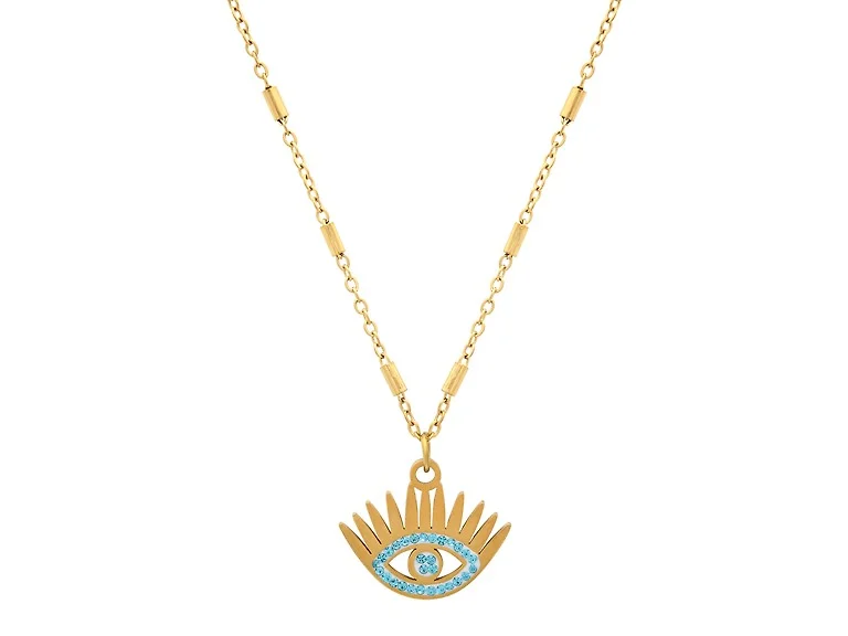 18K Gold Crowned Protective Eye Necklace