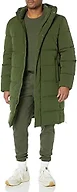 Amazon Essentials Men's Hooded Long Puffer Coat, Dark Olive, Small