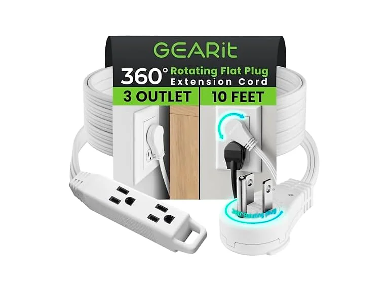 GEARit 10ft Flat Plug Extension Cord