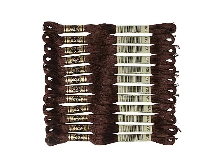 DMC 6-Strand Embroidery Cotton Floss, Ultra Dark Coffee Brown