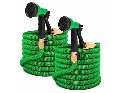 Joeys Garden 25ft Expandable Hose with 8 Function Nozzle, 2PK