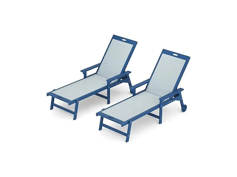 LUE BONA Set of 2 Dark Blue Lounge Chairs
