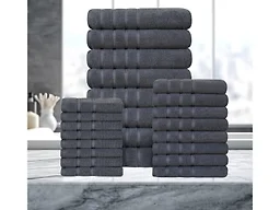 Bibb Home 4241 24 Piece Zero Twist Egyptian Cotton Towel Se