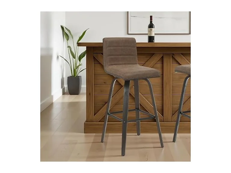 Armen Living Vienna Swivel Bar Height Bar Stool, Set of 3