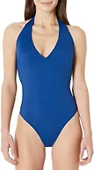 Amazon Essentials Women's Halter One Piece Swimsuit, Deep Blue, X-Small