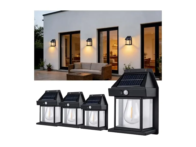 TechlumeX GAR-113 Solar Wall Lights Outdoor, 4 Pack