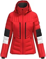 HEAD Women's Clairice Waterproof Insulated Ski Jacket - PrimaLoft ThermoPlume, Detachable Hood - Red, Medium (38)