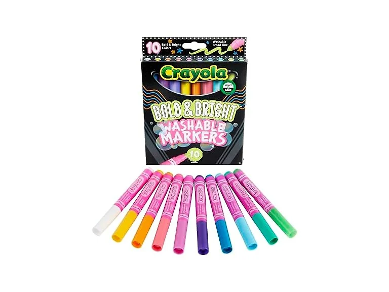 Crayola Washable Markers, Broad Line, 10ct