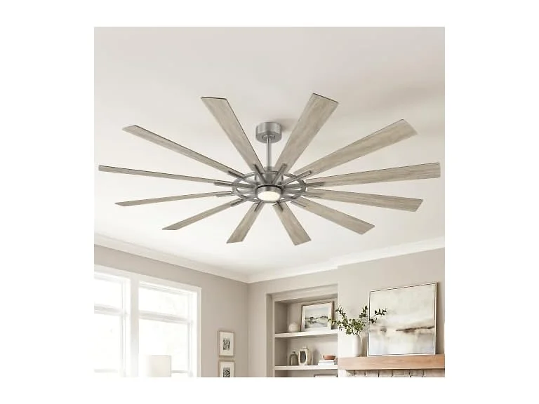 Parrot Uncle 72 Inch Large Windmill Ceiling Fan Silver