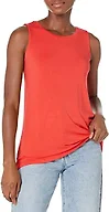 Amazon Essentials Women's Scoop Neck Swing Tank Top (Available in Plus Size), Coral Orange, X-Small