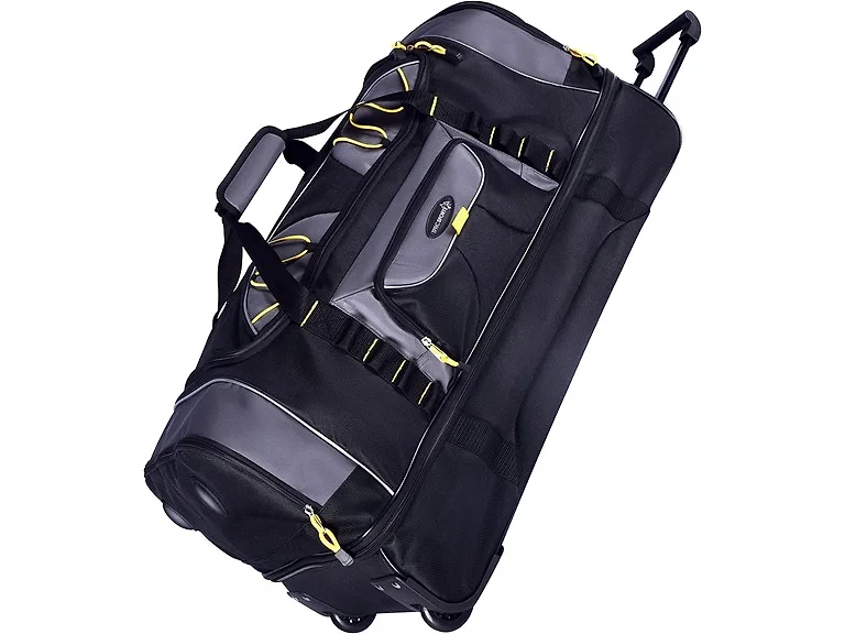 TPRC Upright Rolling Duffel Bag 30", Black/Grey