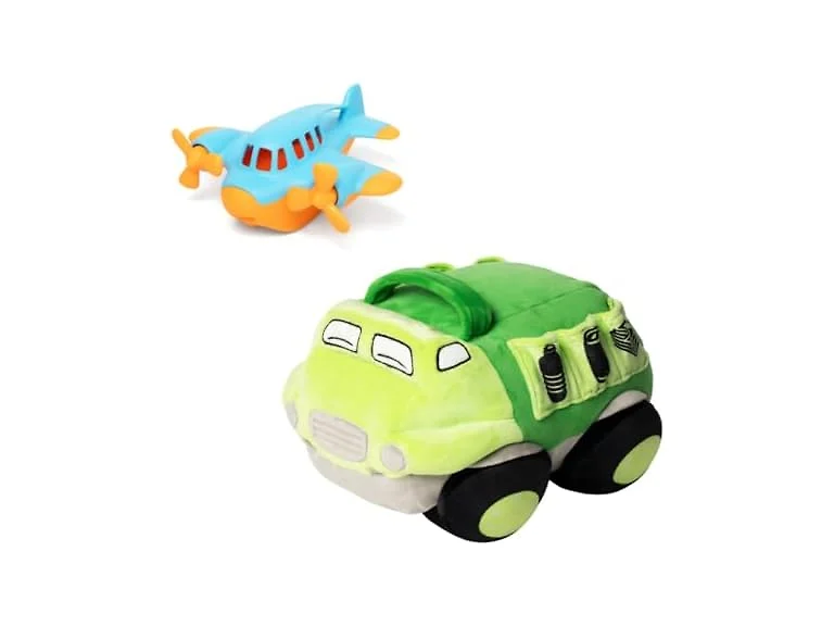 Green Toys Recycle Truck Plush & Mini Float Plane Bundle