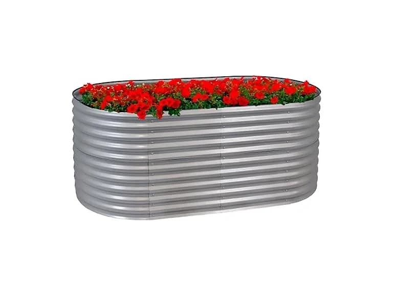 Sunnydaze HST-914 79" Raised Garden Bed- Silver
