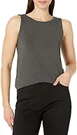 Amazon Essentials Women's Scoop Neck Swing Tank Top (Available in Plus Size), Charcoal Heather, Large