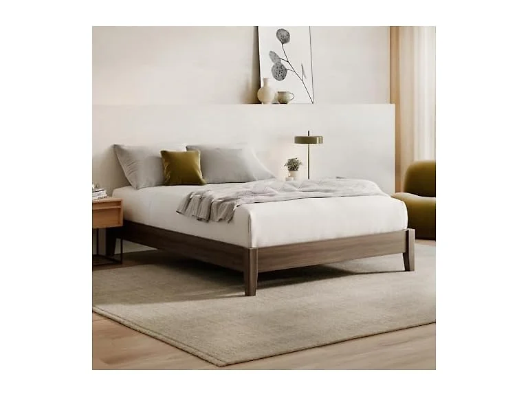Nectar Premier Wood Platform Bed Walnut