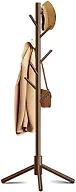 Azaeahom 8-Hook Freestanding Coat Rack 3 Adjustable Heights Sturdy Brown