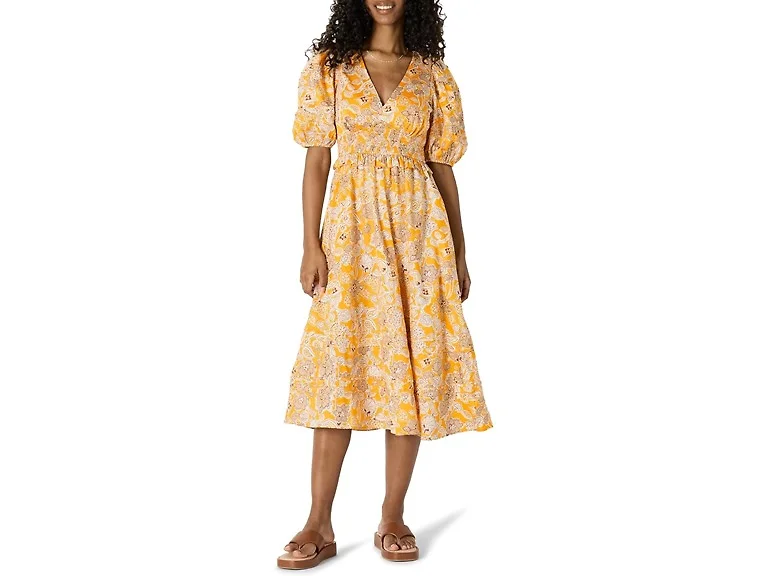 Amazon Essentials Women (XXS) Yellow Floral Dress
