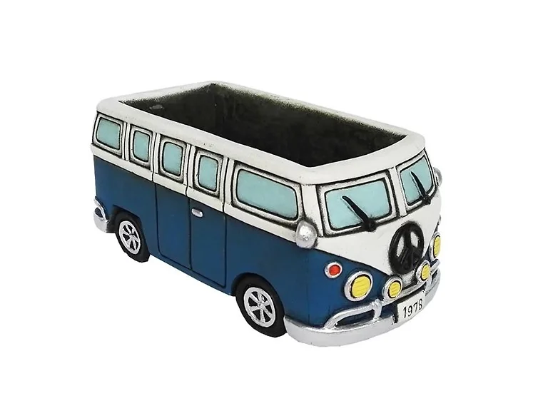8" Blue VW Buss Cement Planter