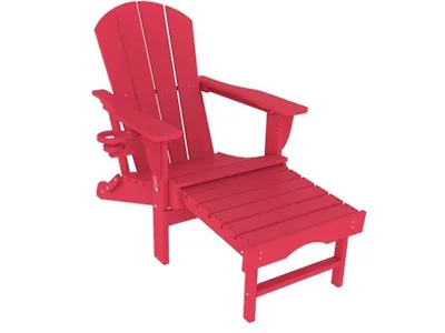 HDPE Folding Adirondack Chair w/ Footrest