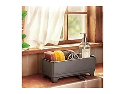 MOUKABAL Sponge Holder for Kitchen Sink, Rustproof Stainless Steel Grey