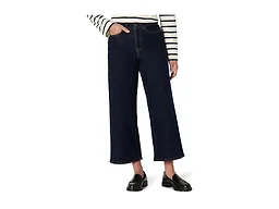Amazon Essentials Women's Women's Low Stretch High-Rise Wide Leg Crop Jean, Rinse, 14
