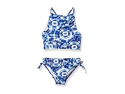Kanu Surf Girls, Daisy UPF 50 Beach Sport Halter Tankini 2-Piece Swimsuit, Groovy Denim Blue, 12