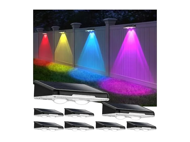 Brightever B0G2Y2JTWP Solar Fence Lights 8p RGBW