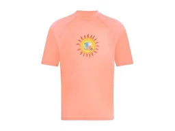 Kanu Surf Girls, Karlie Rash Guard UPF 50+ Sun Protection Short Sleeve Swim Shirt, Annie Coral, 6