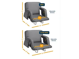 Alpcour APC-RSSAGY-D-2P 21" Wide Alpcour 2PK Premium Reclining Stadium Seat w/ Armrests Grey