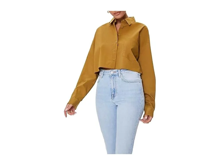 Forever 21 (M) Cropped Poplin Shirt