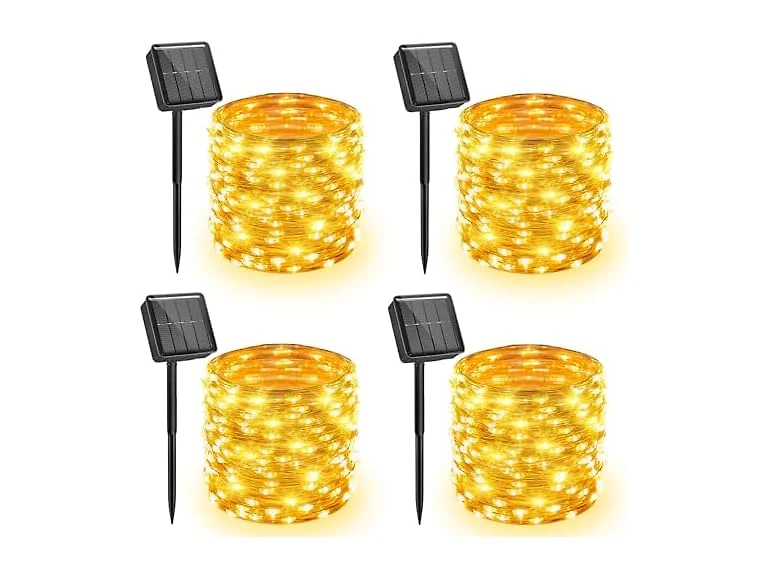 Minetom Solar Fairy Lights, 2 Pack Total 66 FT 200 LED Solar String Lights