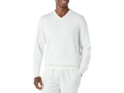 Amazon Essentials Men's Regular Fit Cotton V-Neck Pullover Sweater (Available in Big & Tall), Ivory, X-Small