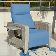 ZZW B0CZ8WQXVH Upgraded Outdoor Recliner Chair Grey/Bl