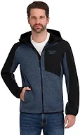 Reebok Mens Full Zip Hooded Sweater Fleece Jacket, Mineral Blue, L