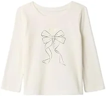 GAP Baby-Girls Long Sleeve Logo Tee T-Shirt, New Off White, 6-12 Months