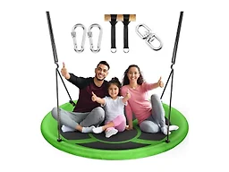 Everyfun 43" Saucer Tree Swing for Kids Adult, Green