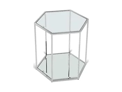 Sei Chrome Glass & Steel End/Side Table