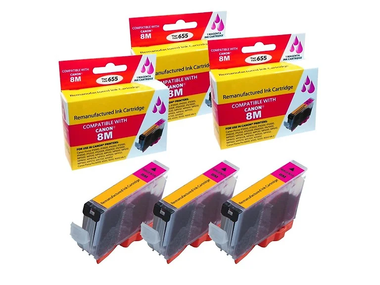 Compatible Canon CLI-8 Magenta Ink Cartridge combo. (3 Pack)