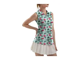 FKEEP Women's Sleeveless Polo Golf Tennis Shirt Tank Tops T-Shirts V-Neck with Collar Quick Dry Workout Athletic (Flamingo, M)
