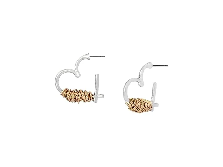 Robert Lee Morris Women's Heart Hoop Earrings