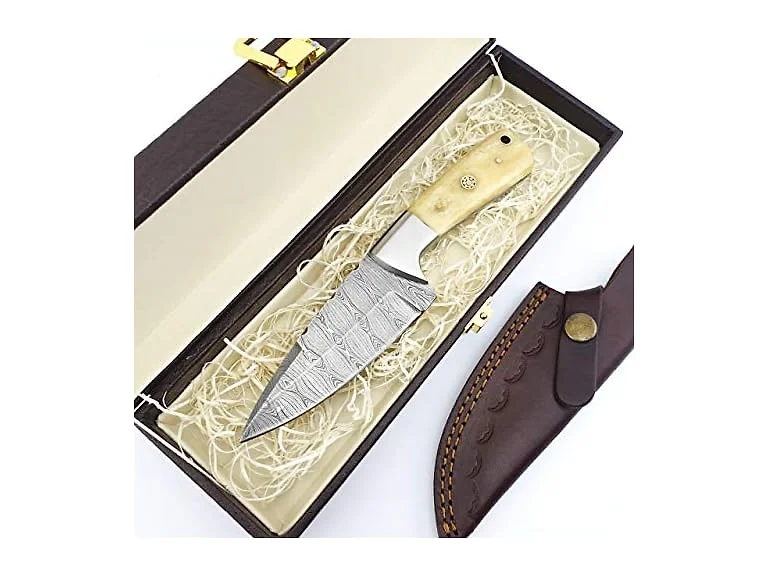 Drevni Steel GAR-120 Hunting Knife with Bone Handle