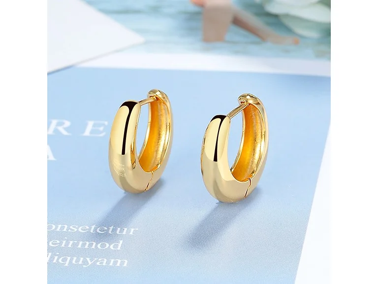 Gold Plated Petite Hoop Huggie Earring