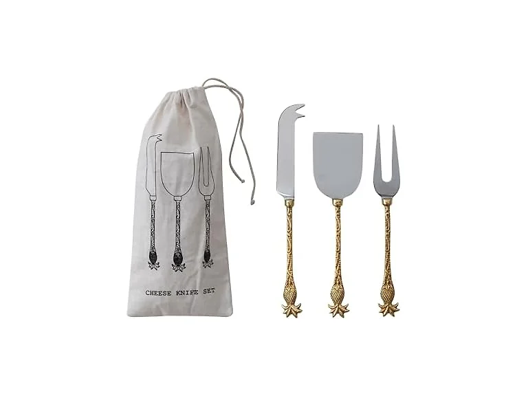 Creative Co-Op 3 pcs Stainless Steel Cheese Knives