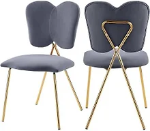 Meridian MRD-780Grey-C Set Of 2 Angel Velvet Upholste