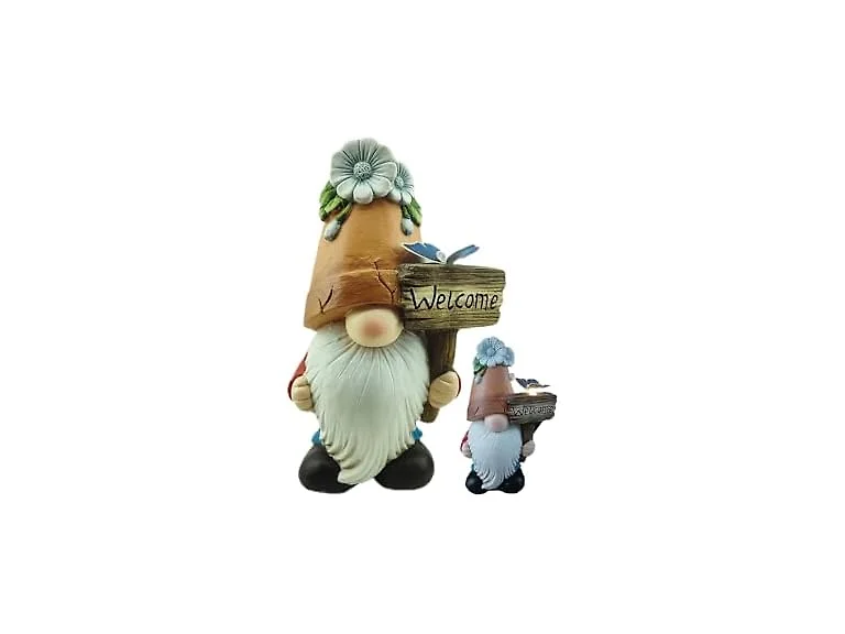 15.7" Resin Solar Welcome Flowerpot Hat Gnome