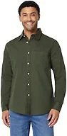 Amazon Essentials Men's Regular-Fit Long Sleeve Linen Blend Shirt, Dark Olive, Small