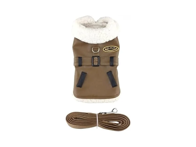 DOGGIE DESIGN Brown and Black Faux Leather B